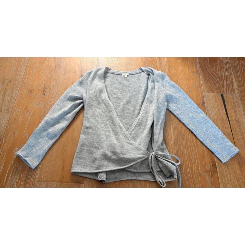 Cuyana Gray Cashmere Wrap Sweater Cozy Classic Size Small
